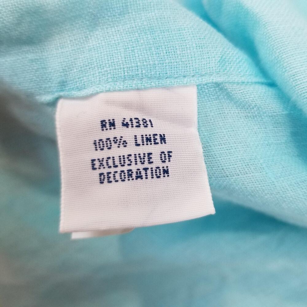 Ralph Lauren Shirt Mens XL Blue 100% Linen Aqua Blue Pink Pony Outdoor Beach - Picture 6 of 9